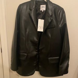 Zara leather blazer new with tags!